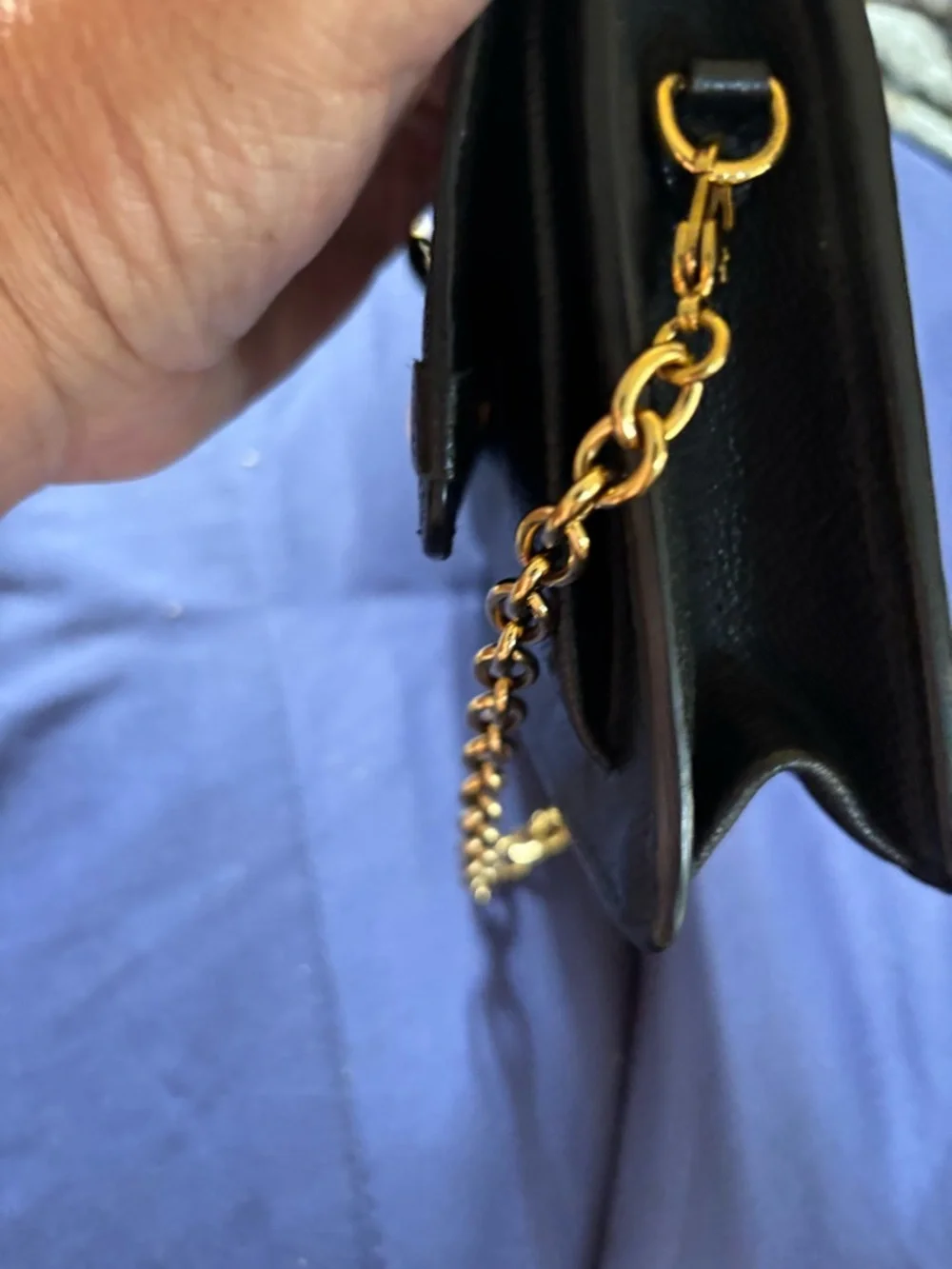 Louis Vuitton Black Monogram Leather Crossbody with Gold Hardware